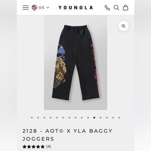 YoungLA X Attack On Titan Baggy Joggers! Brand new and never even tried on!